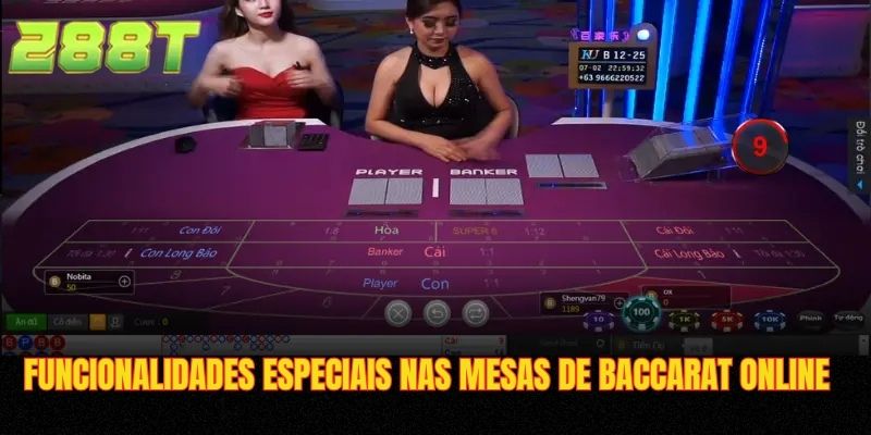 Funcionalidades especiais nas mesas de baccarat online