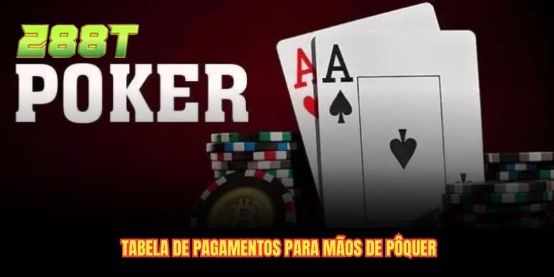 Tabela de pagamentos para mãos de pôquer