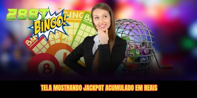 Tela mostrando jackpot acumulado em reais
